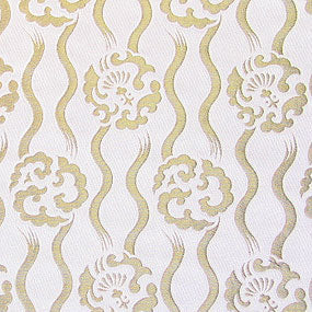 ポリエステル金襴白系 歌舞伎立涌柄 厚さ:中厚24cm角見本