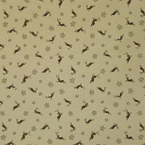 ポリエステル金襴 桜とウサギ 古代無金 厚さ:中厚24cm角見本