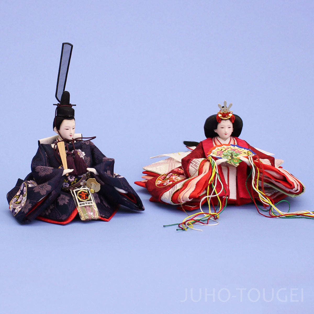 雛人形単品 親王3 小芥子 まり刺繍赤紫 – 寿鳳人形の東芸