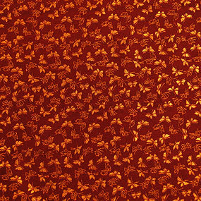 ポリエステル金襴 蝶尽くし柄 古代 厚さ:中薄24cm角見本