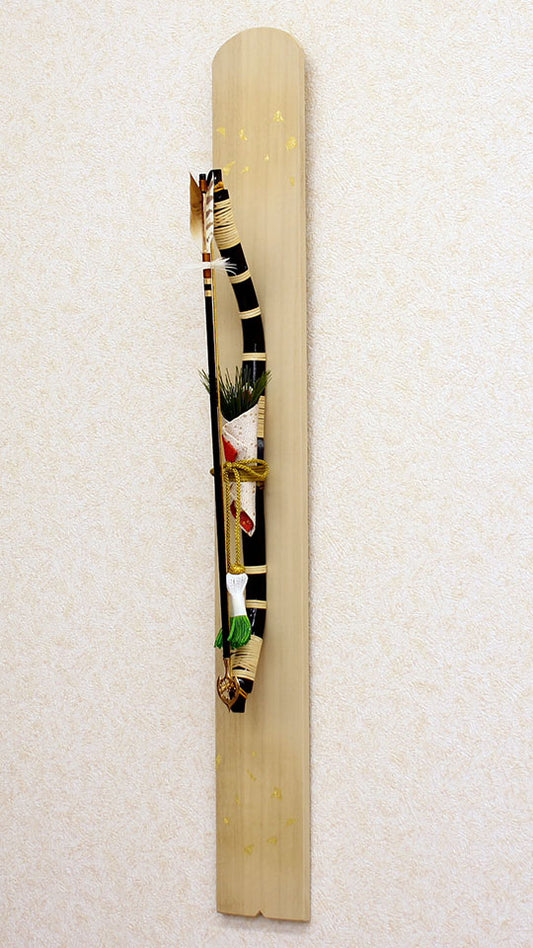 壁掛け破魔弓飾り 白桐破魔弓掛 正面