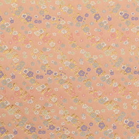 ポリエステル金襴ピンク系 梅繋ぎ 三丁サビ 厚さ:中厚24cm角見本