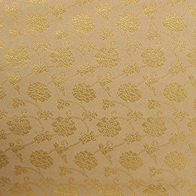 ポリエステル金襴白系 牡丹唐草 古代 厚さ:中厚24cm角見本