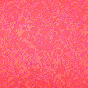 ポリエステル金襴赤系 茄子、桔梗他 桂無金上 厚さ:中厚24cm角見本