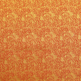 ポリエステル金襴茶系 乱れ格子 古代 厚さ:中厚24cm角見本