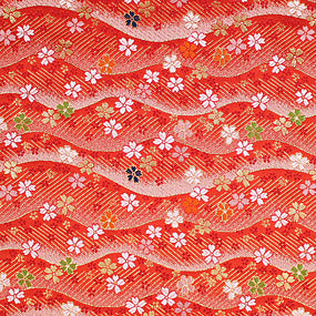 ポリエステル金襴 桜柄 洛玲レイ胴入り 厚さ:中厚24cm角見本