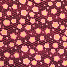 レーヨン縮緬ピンク系 梅柄 厚さ:薄手24cm角見本