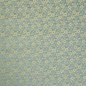 ポリエステル緞子青系 小花柄 厚さ:薄手24cm角見本