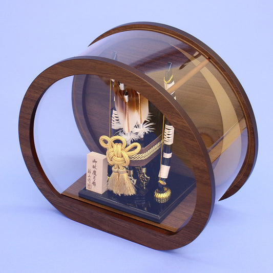 円形破魔弓飾り 月 オーク 上から