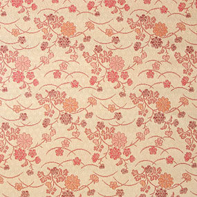 ポリエステル金襴 草柄に菊柄 厚さ:薄手24cm角見本