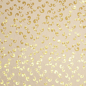 ポリエステル金襴白系 勾玉柄 厚さ:薄手24cm角見本