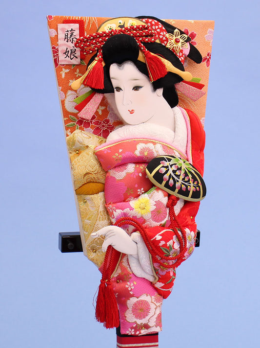 Oshie Hagoita No. 13 Gold-colored Asuka with stand