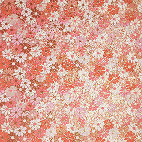 ポリエステル金襴ピンク系 菊柄 佐賀三丁別口 厚さ:中厚24cm角見本