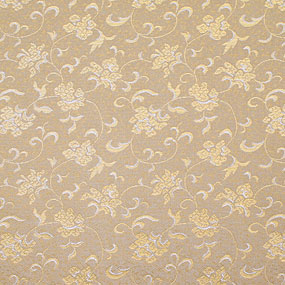 ポリエステル緞子 ベージュ系 唐草柄 表装上 厚さ:薄手24cm角見本