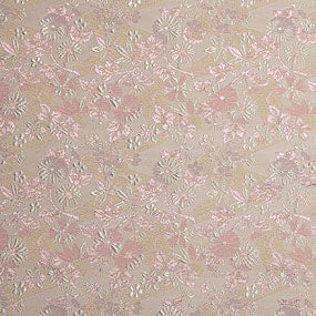 ポリエステル金襴ピンク系 萩に菊j柄 錦林三丁胴入3号 厚さ:中厚手24cm角見本