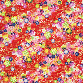 柄縮緬 流水桜 厚さ:薄手24cm角見本