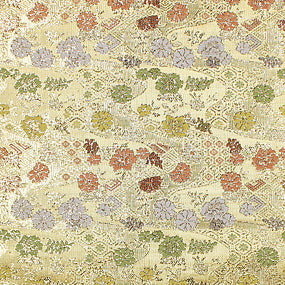 ポリエステル金襴クリーム系 二丁 厚さ:薄手24cm角見本