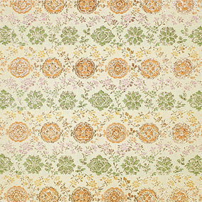 ポリエステル金襴白系 花紋柄 二丁 厚さ:薄手24cm角見本