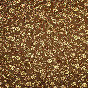 ポリエステル金襴茶系 唐草柄 古代 厚さ:薄手24cm角見本