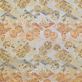 ポリエステル金襴白系 桂錦 厚さ:中厚24cm角見本