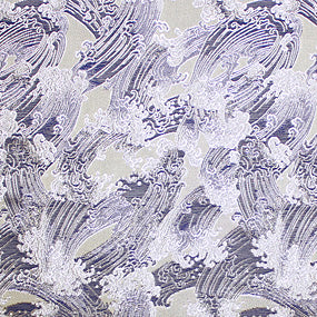 ポリエステル金襴青系 波柄 厚さ:中厚24cm角見本