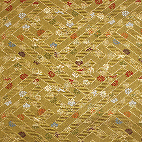 ポリエステル金襴金系 紗綾形柄 厚さ:中厚24cm角見本