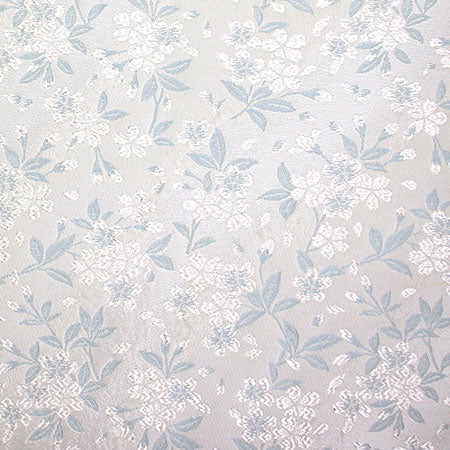 ポリエステル金襴 白系 桜 厚さ:中厚24cm角見本