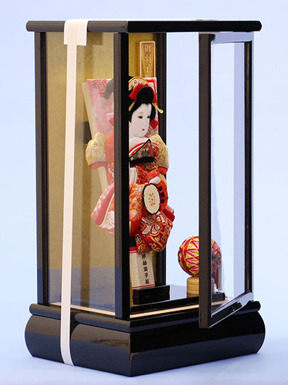 0豆羽子板振袖桜華 優ケース入り 横から