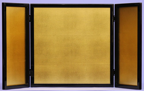 屏風 五月人形 用 13号三曲枠屏風 洋金箔押