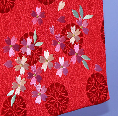 女の子の名前旗 高さ39cm(小) 赤桜刺繍