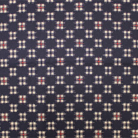 木綿青系 井桁絣 厚さ:薄手24cm角見本