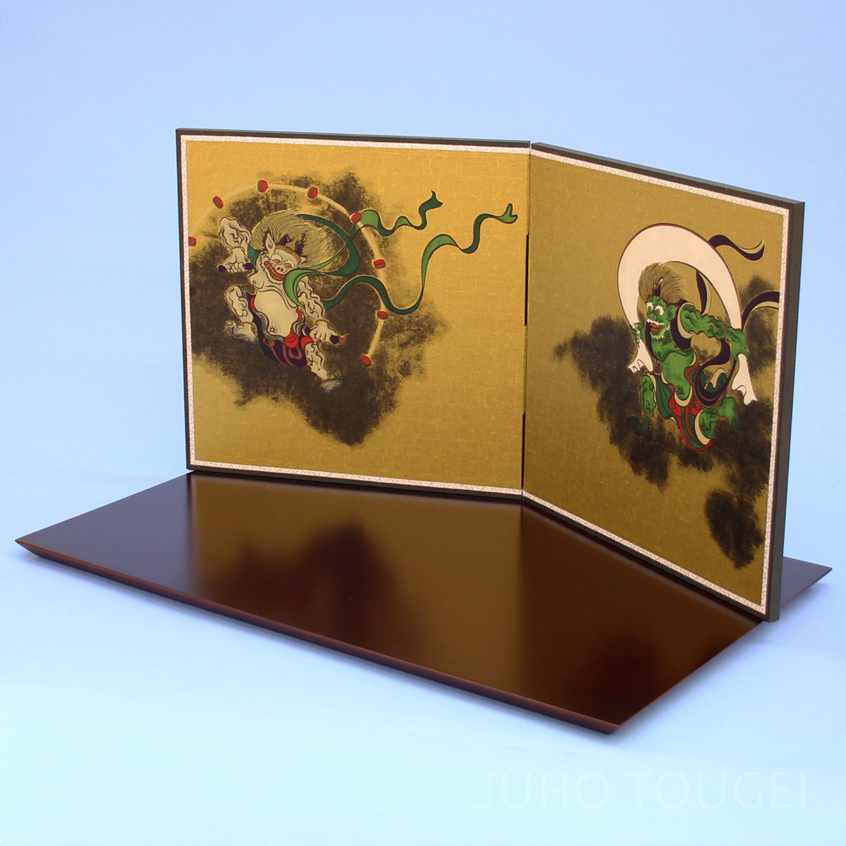 五月人形用台屏風 幅 55cm 10号風神雷神台屏風セット