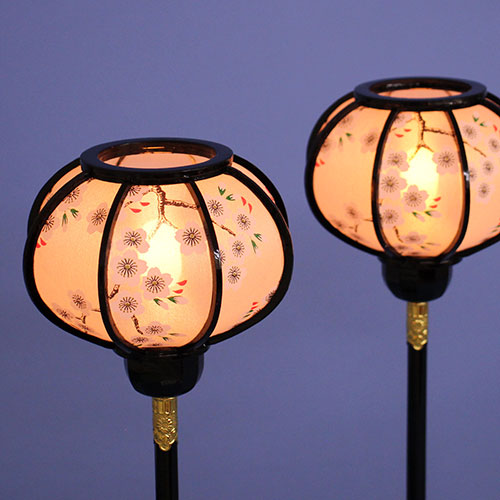 Hina Doll Lantern (Wooden) Bright Cord Attached 31cm Medium Yoshino Chrysanthemum Lantern