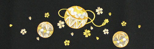 Mousen (feutre) pour poupées Hina Décoration de sol à 1 niveau n° 28 Hannari Feutre Kokonoe Broderie HK37 Marini Sakura Noir