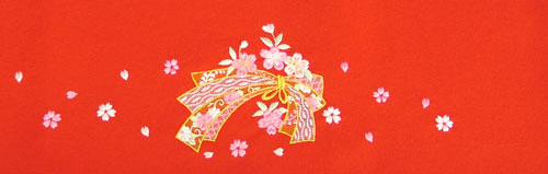 Mosen (feutre) pour poupées Hina Décoration de sol à 1 niveau n° 28 Hannari feutre Kokonoe Broderie de sol HK38 Sakura Rouge