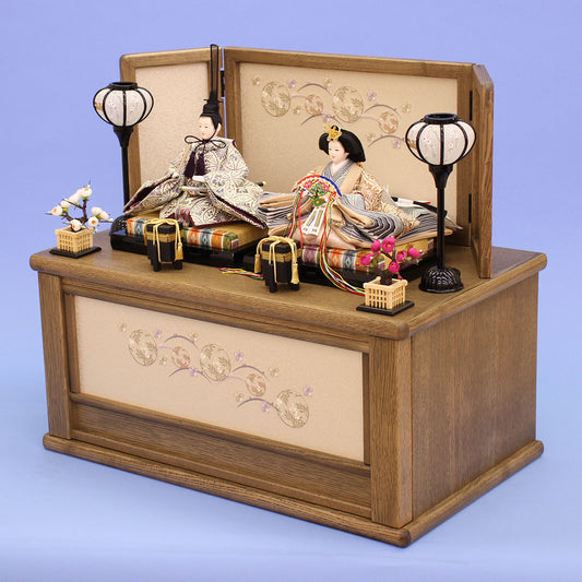 雛人形引き出し式収納飾り 神代60cm 横から