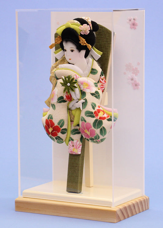 9号縮緬美月 オフホワイトナチュラル薄型ケース 横から