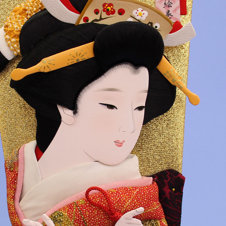 15号羽子板 美人絵巻巾着 顔