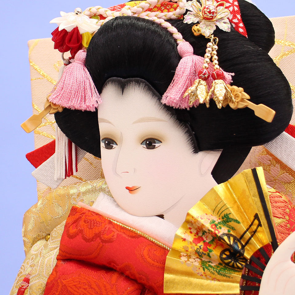 15号刺繍華流水 珠赤 出し飾り お顔