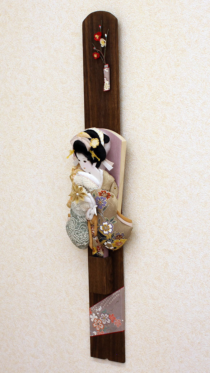 Wall-Mounted Hagoita “Hatsune” | Gray Kanoko Mitsuki with Yuzen