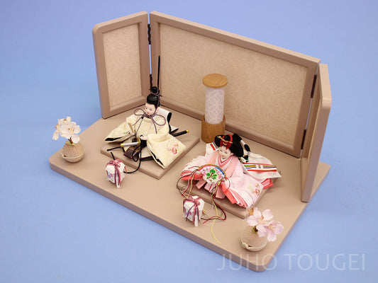 まめびな モカベージュ親王飾り 上から