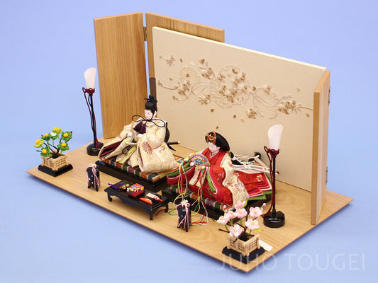 正絹柳葵親王タモ雪輪桜飾り 上から