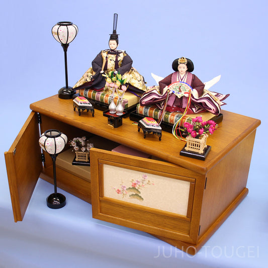 70cmタモオーク親王セット 収納イメージ