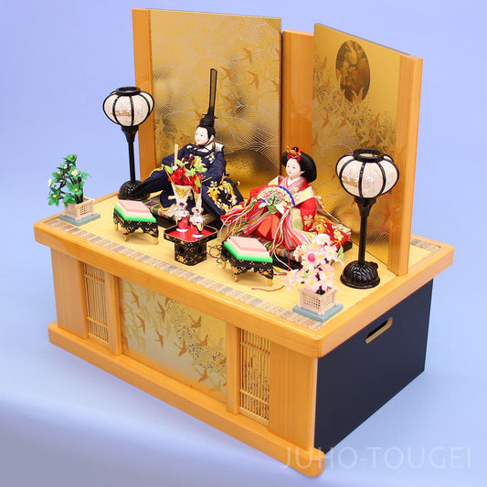 小芥子金彩親王 桧千羽鶴 収納飾り 横から