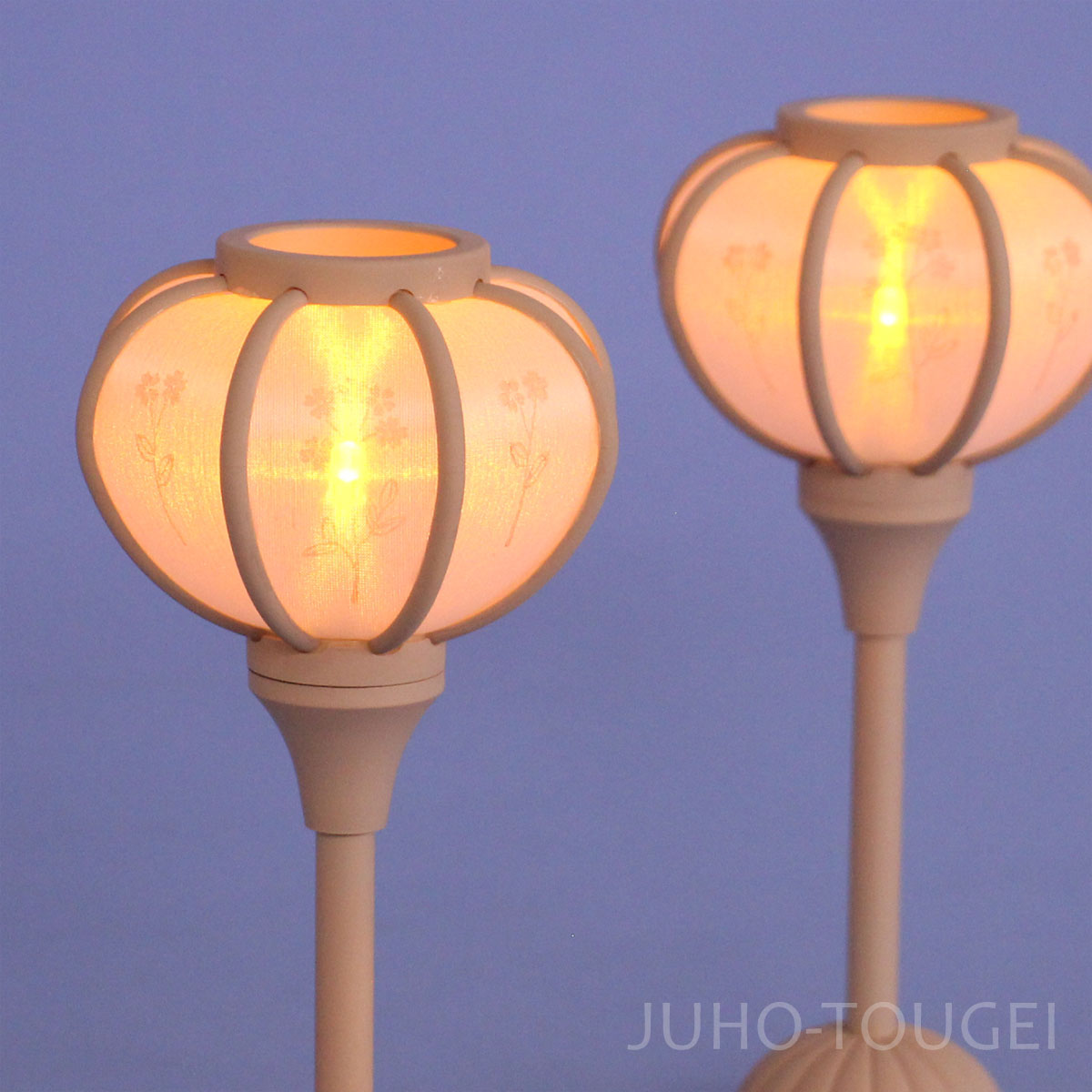 小桜コードレス雪洞 モカ 暗所点灯時