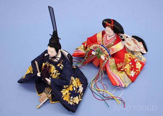 小芥子紺赤刺繍親王 横から