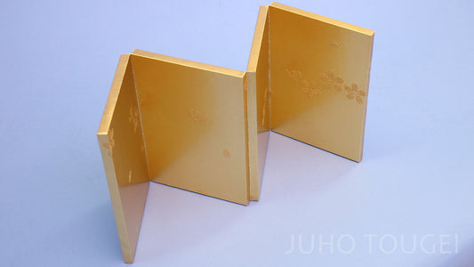 18cm 金彩桜包み込み金屏風 上から