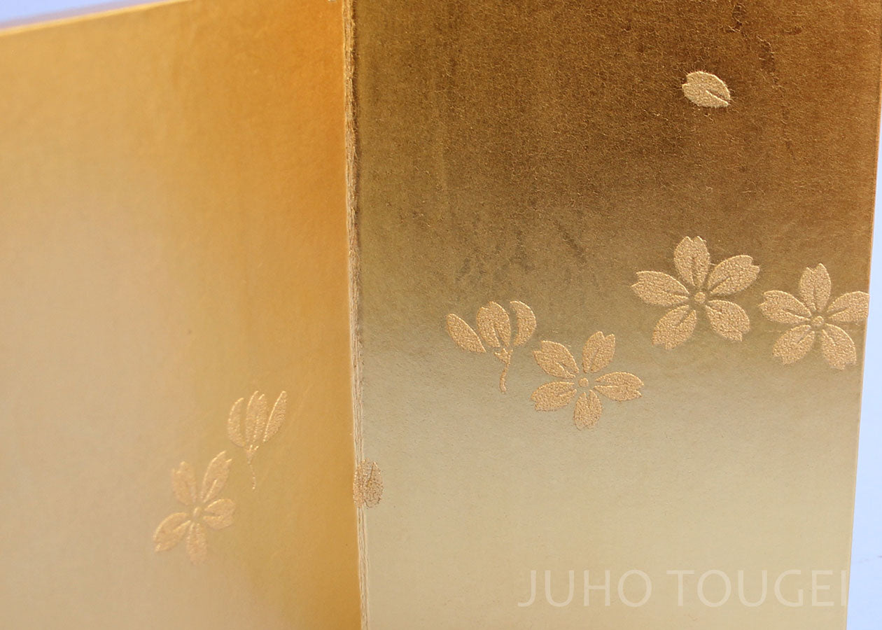 18cm 金彩桜包み込み金屏風 ズーム