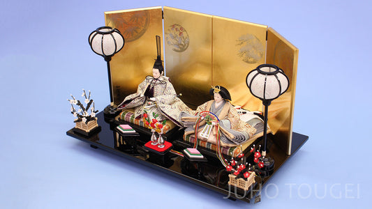 小三五ラメ箔親王 金箔花丸 斜めから