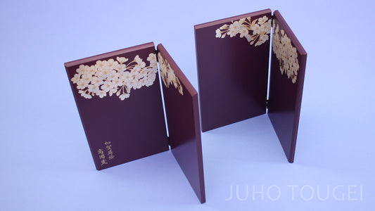 9号高岡塗屏風古代紫 上から